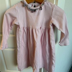 Pink Striped Kids Casual Dress